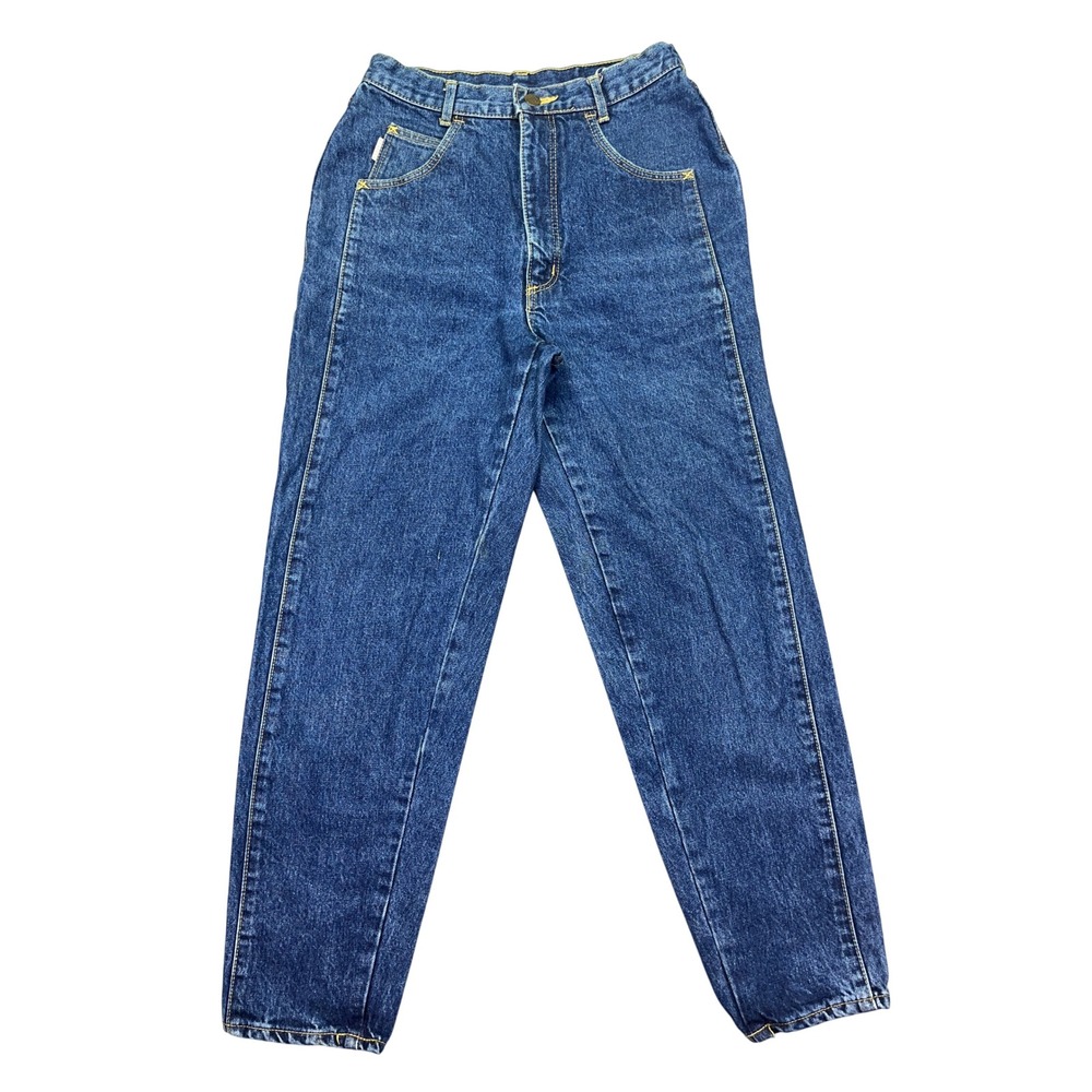 File from‎ Wrangler Jeans High Waist Mom Jeans Vintage Style Blue Denim Fits 25"